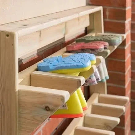 Outdoor Wooden Wellie Wall-Outdoor Wooden Wellie Wall