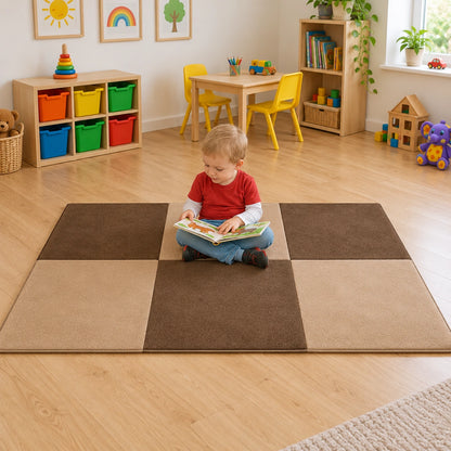Padded Toddler Playmat Natural, natural play photograph 2