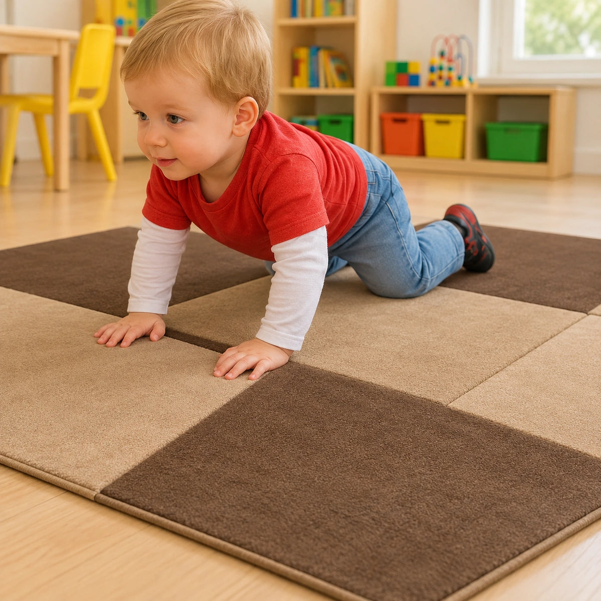 Padded Toddler Playmat Natural, natural play photograph 3