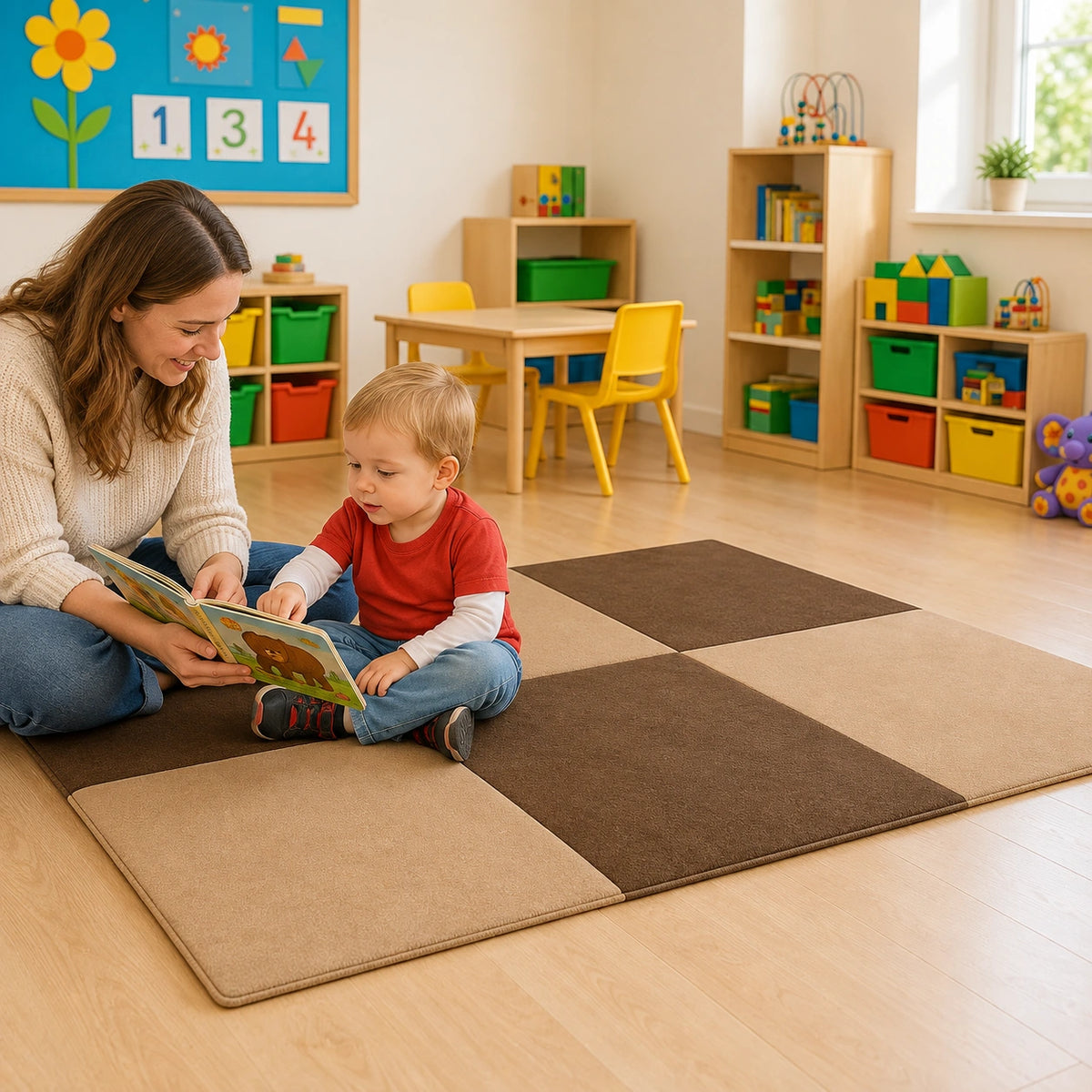 Padded Toddler Playmat Natural, natural play photograph 4