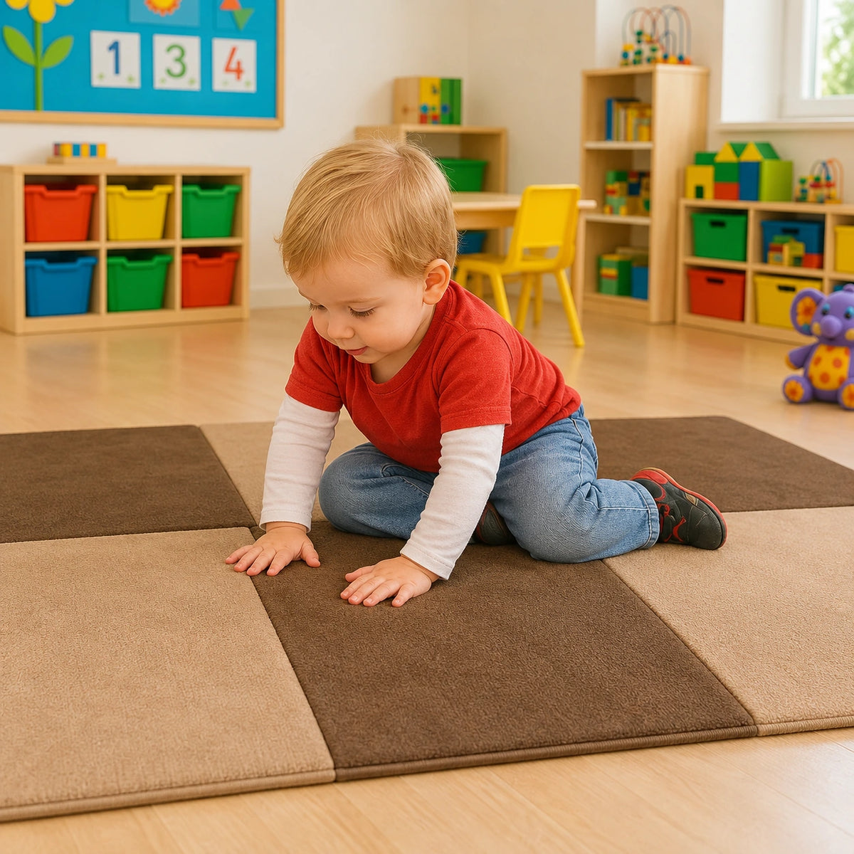 Padded Toddler Playmat Natural, natural play photograph 7