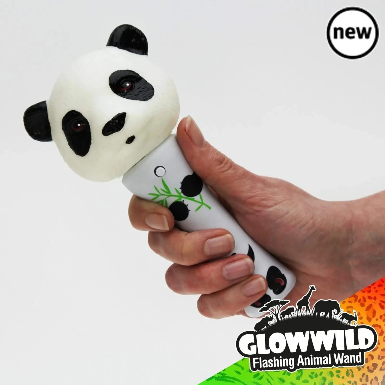Panda Mini Light Up Animal Wand 7"-Panda Mini Light Up Animal Wand 7"