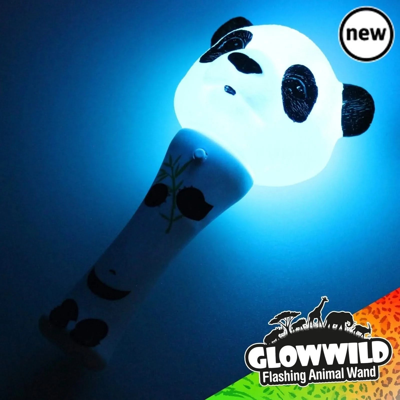 Panda Mini Light Up Animal Wand 7"-Panda Mini Light Up Animal Wand 7"