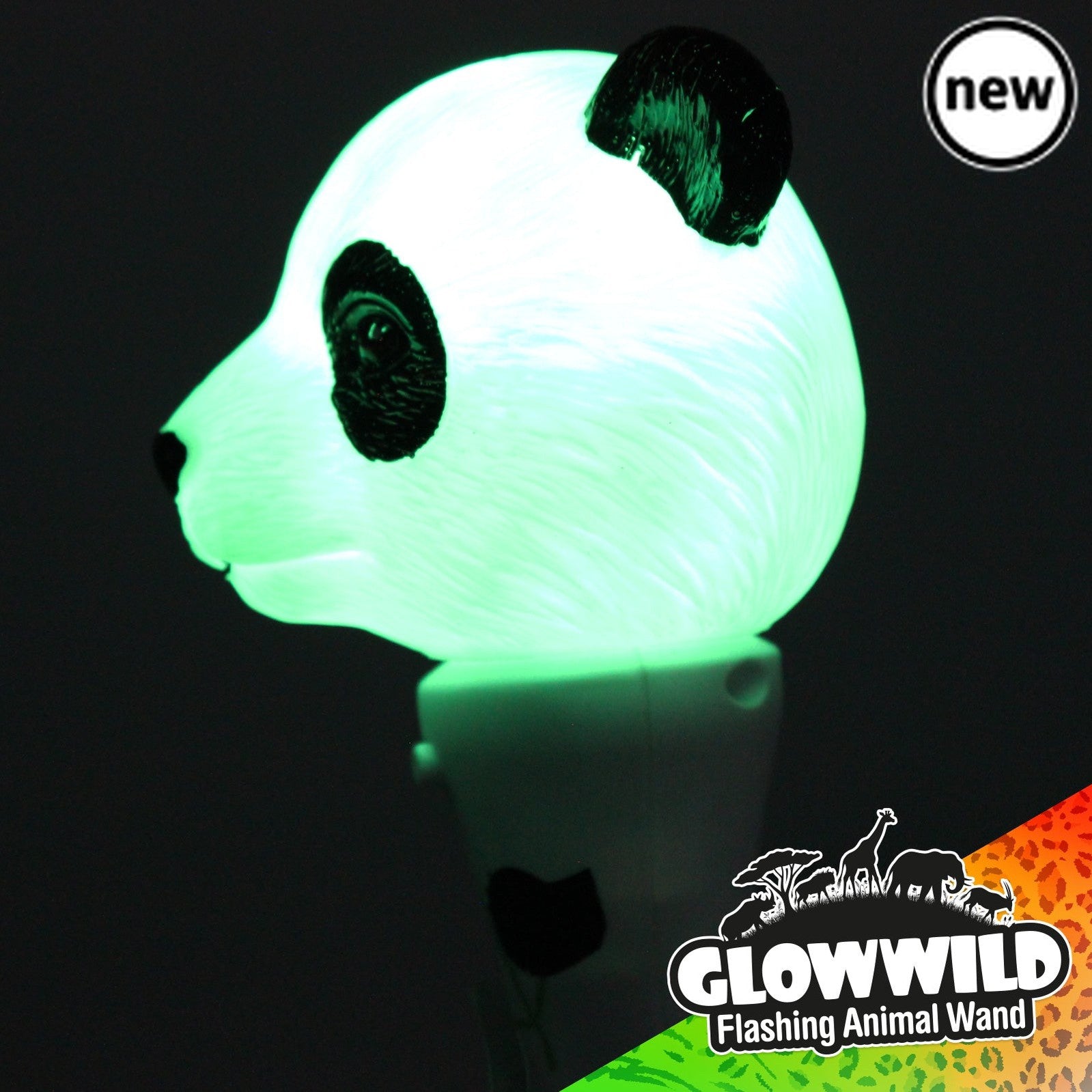 Panda Mini Light Up Animal Wand 7", Cuteness overload!! This adorable Panda Mini Light Up Animal Wand is lit with multi coloured flashing LEDs that illuminate the cute panda head in a colour flash light show! An adorable Glow Wild flashing animal wand that's just the right size for small hands, the simple on/off function makes it easy for even the smallest of kids to handle. With batteries included, this super sweet Panda Mini Light Up Animal Wand will delight with mesmerising colourful light! Panda Mini Li