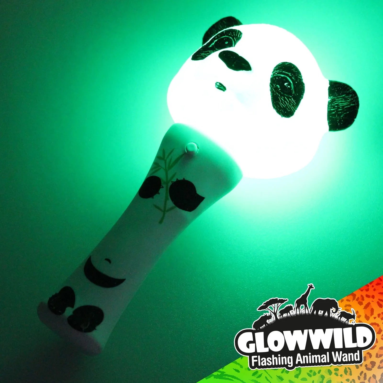 Panda Mini Light Up Animal Wand 7"-Panda Mini Light Up Animal Wand 7"
