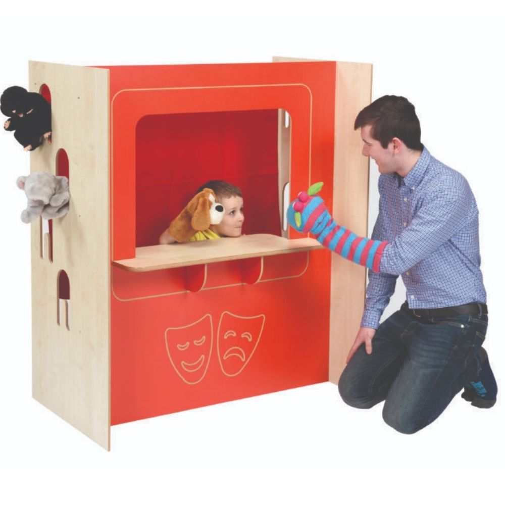 Panel Puppet Theatre, The Panel Puppet Theatre is crafted from durable materials and designed with safety in mind, the Panel Puppet Theatre is an exceptional addition to any early childhood education program, preschool, or home playroom. Constructed from 15mm covered MDF and certified antibacterial for superior hygiene and cleanliness, this floor-standing puppet theatre encourages peer interaction and imaginative play. The Panel Puppet Theatre is the perfect tool for creative storytelling with finger and ha