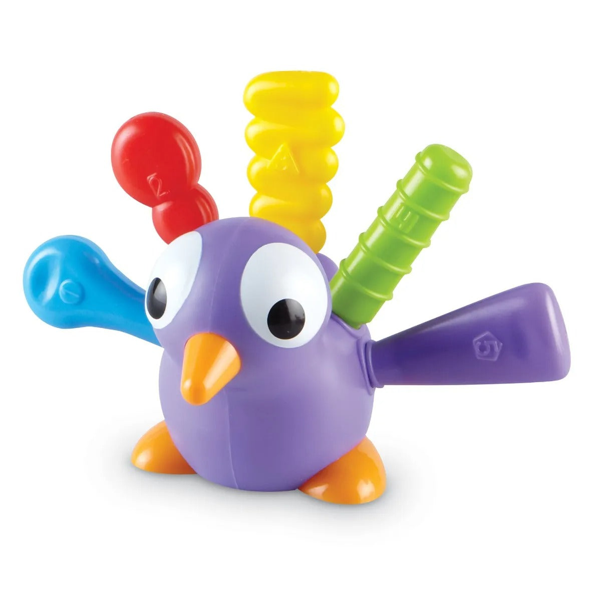 Pedro the Fine Motor Peacock, Fine motor fun never looked so fancy! Kids build the essential fine motor skills they need to succeed in school and beyond every time they play with Pedro the Fine Motor Peacock. The friendliest fine motor toy for toddlers, this fine feathered peacock comes with 5 pinchable, pullable feathers. With push-in, pop-out play, these feathers make it easy for kids to build their hand strength, coordination, and other essentials of fine motor skill development. Pedro's feathers also co