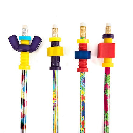 Pencil Fidget Toppers 4pk, In a world filled with distractions, keeping focused can be a challenge, especially for young minds. Our vibrant fidget pencil toppers are designed to channel your child's energy into a silent, non-disruptive outlet, fostering better concentration and encouraging a rich learning environment. Product Features: Engaging Design: Adorned with bright, cheerful colours, these toppers captivate the eyes and stimulate the mind without overwhelming the senses. Quiet Entertainment: These fi