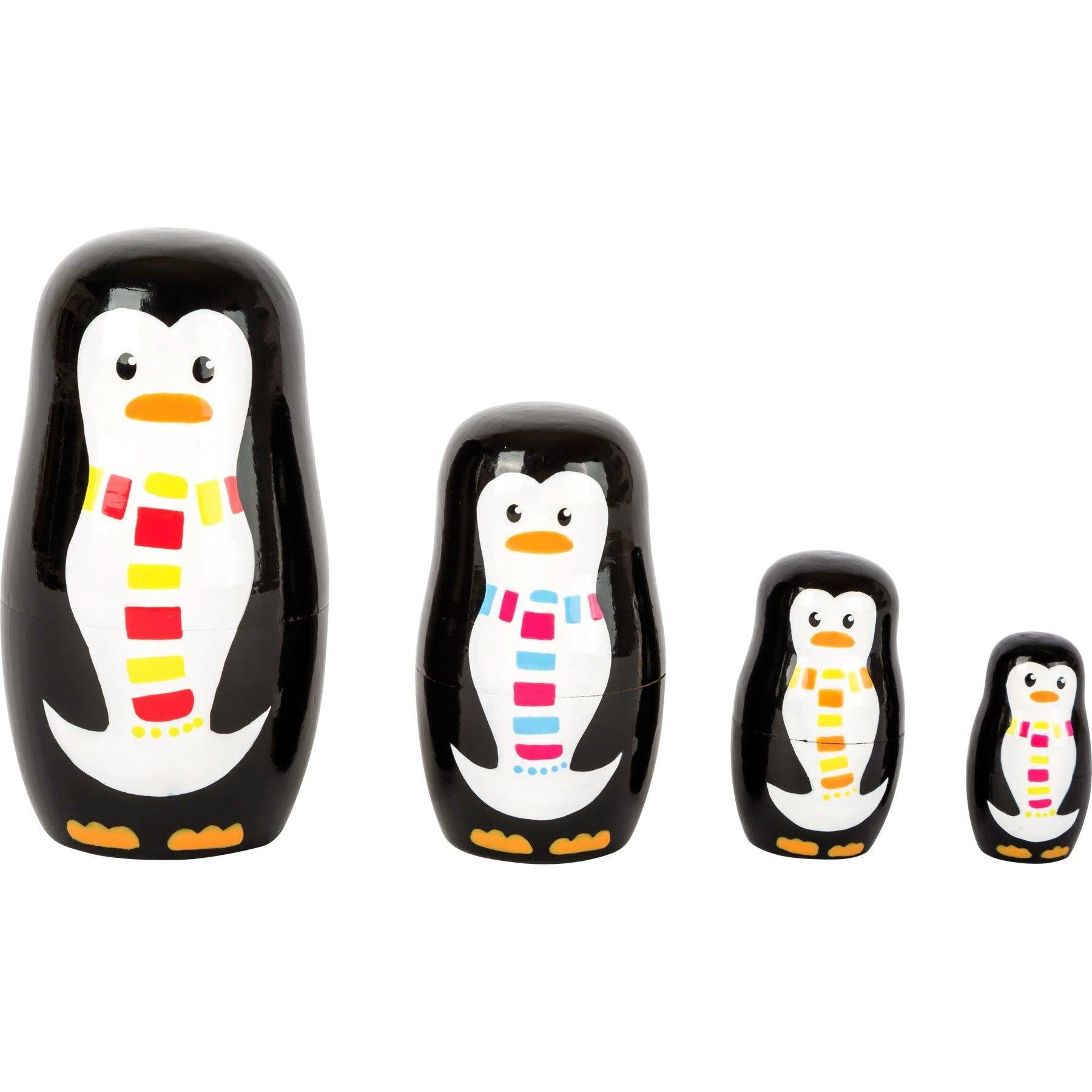 Penguin Family Nesting Dolls, Introducing our delightful Penguin Family Nesting Dolls! With their bright and bold designs, these stunning dolls are guaranteed to be a hit with children of all ages. Not only are they visually appealing, but they also provide a convenient source of entertainment while on the go.Perfectly sized for traveling, these nesting dolls are a must-have for long car rides, vacations, or even a day out at the park. Lightweight and easy to carry, they are the ideal companion when your li