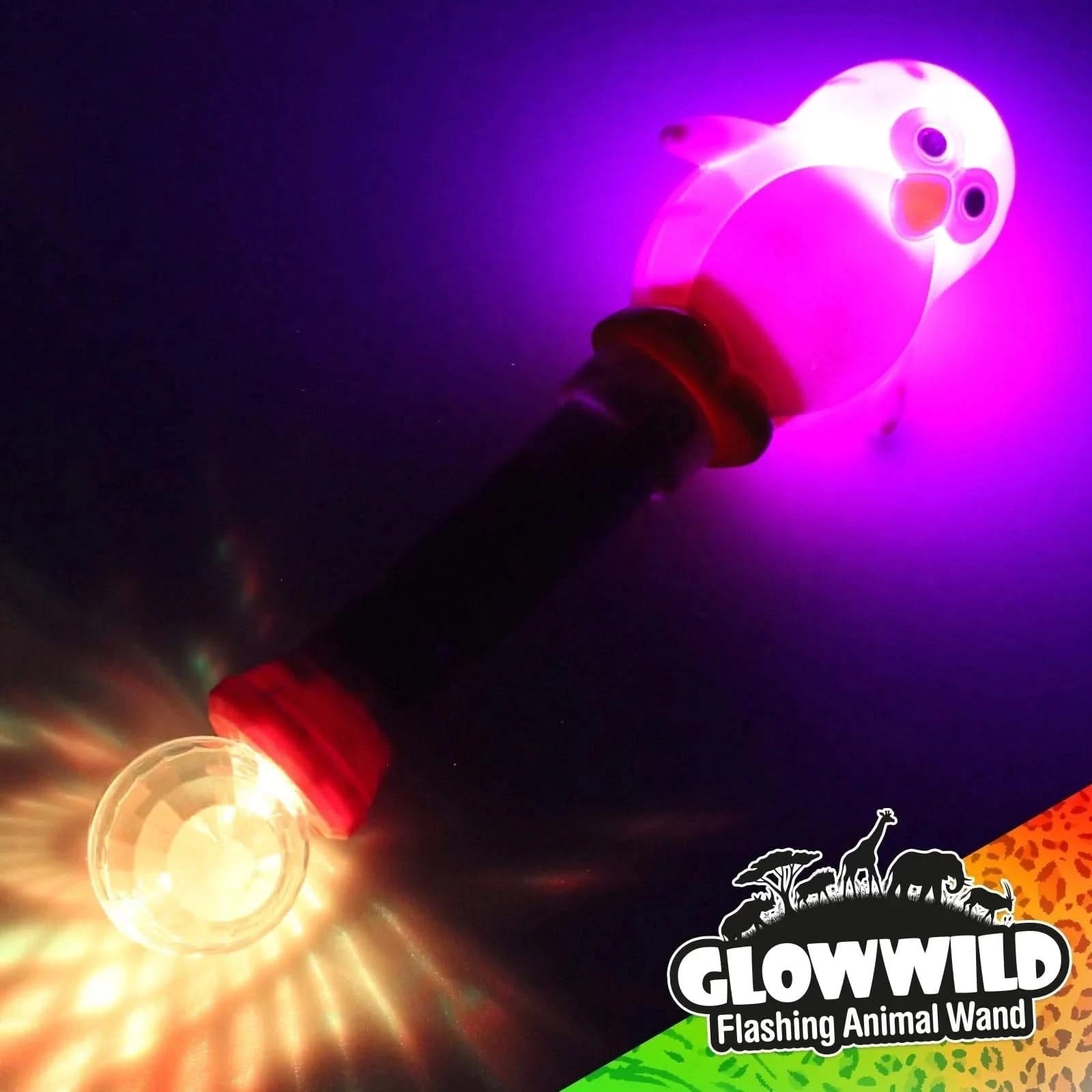 Penguin Mega Light Up Animal Wand 11"-Penguin Mega Light Up Animal Wand 11"