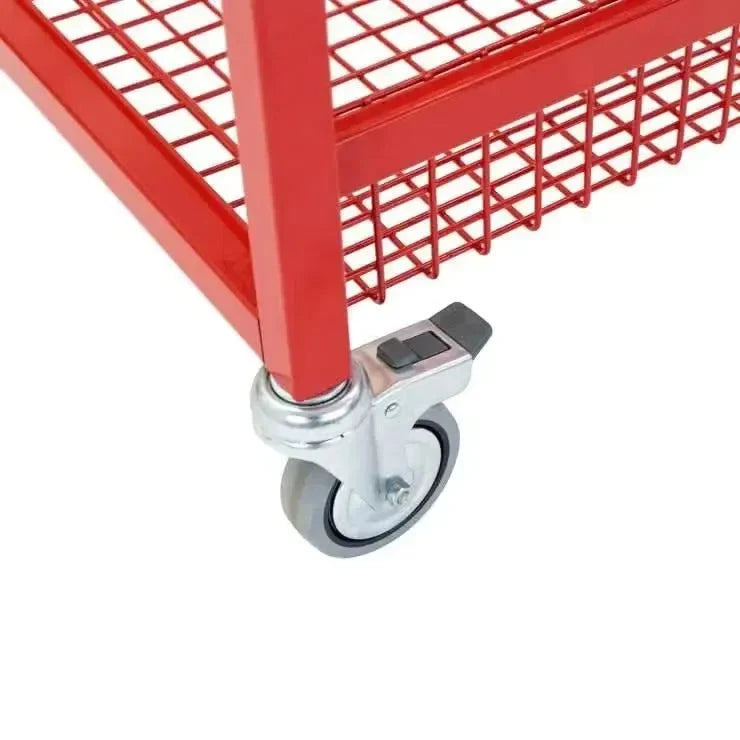 Percussion trolley with wire shelves-Percussion trolley with wire shelves