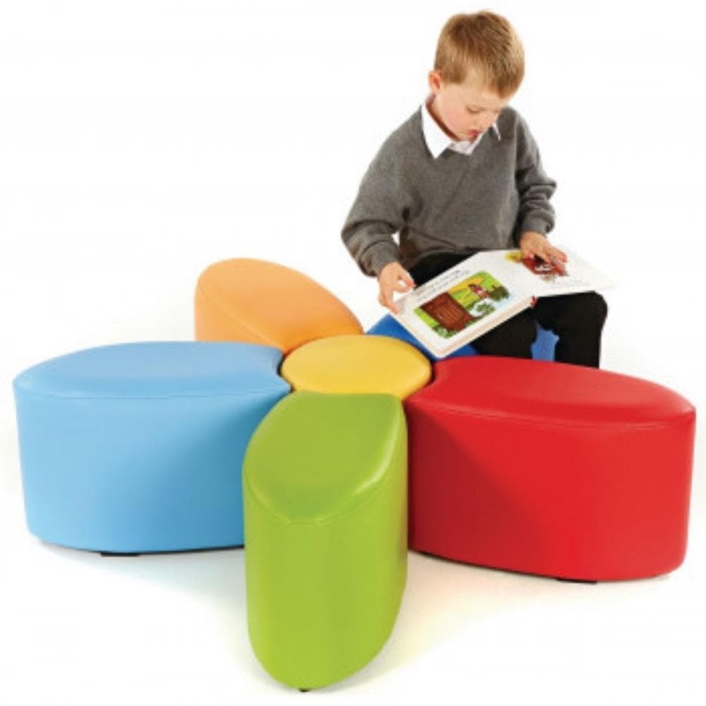Petal Seating, Introducing the Petal Seating – where functionality meets style in the realm of classroom furniture. Designed with young learners in mind, these vibrant and versatile seats are set to transform any educational space into an arena of creativity and comfort. Features: Flexible Layouts: Supplied as a set of 6 individual stools, the Petal Seating can be artistically arranged in numerous configurations, making it adaptable to various classroom sizes and layouts. Robust Construction: Ensuring durab