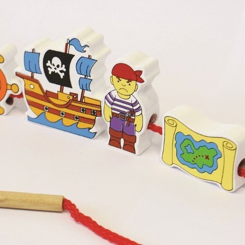 Pirate Lacing Blocks - Pk12, The Pirate Lacing Blocks - Pk12 is ideal for using in story-telling, each set includes 12 wooden blocks and one lace. Each Pirate lacing block is painted on both sides and the lace is connected with a small wooden bar which is easy for small hands to use. Pirate Lacing Blocks - Pk12 Supports the following areas of learning: Physical Development - motor skills Communication & Language - descriptive language Expressive Arts & Design - creative play Specification Average height of 