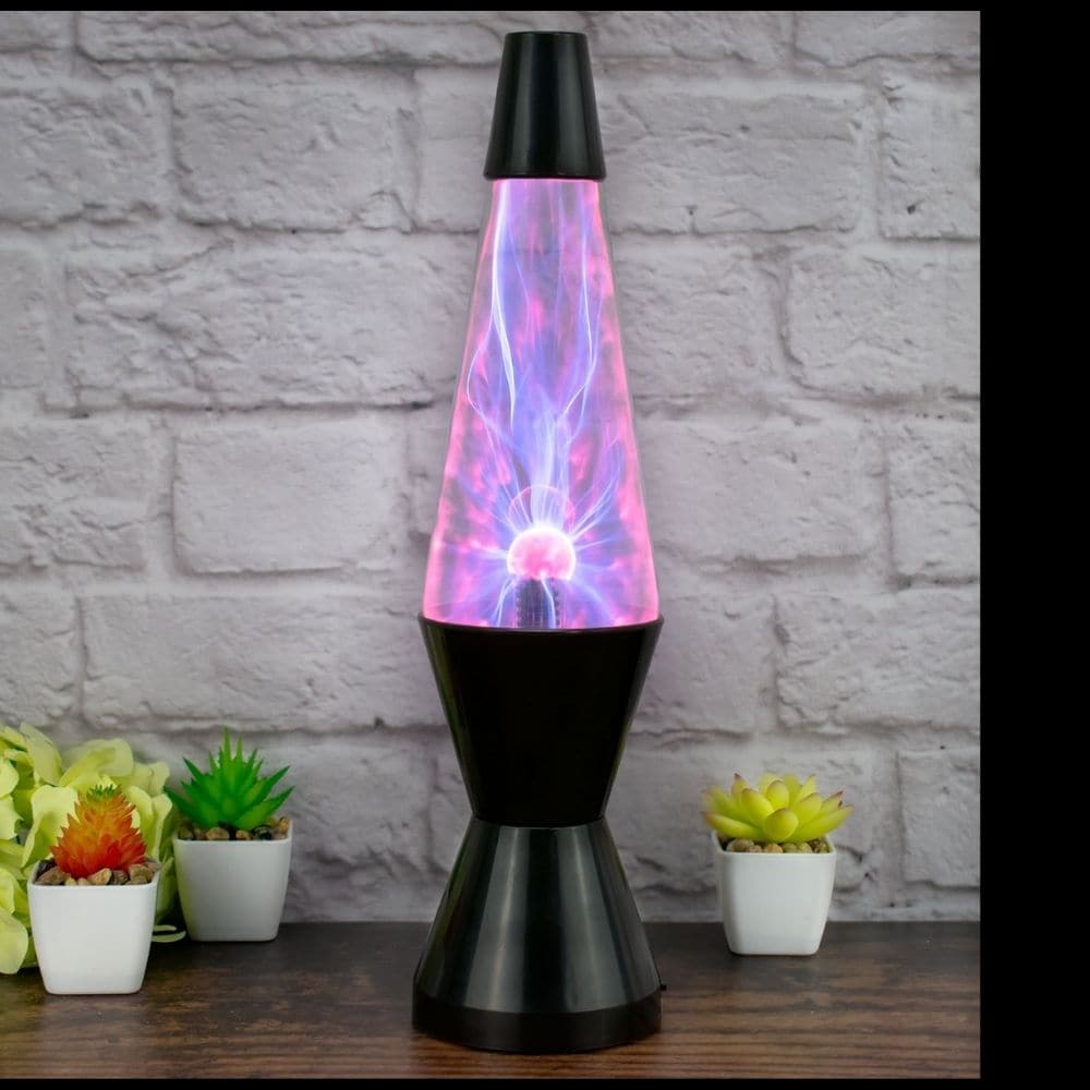Plasma Lamp, A great combination created by mixing the iconic shape of a lava lamp with the function of a plasma lamp.The Plasma lamp is quite fascinating to watch and play with. Just place your fingers on the surface and watch as coloured bolts of glowing light follow your every move.You can actually feel the energy as the light gently tickles your fingertips. Plasma Lamp A plasma lamp in the shape of a lava lamp Watch as coloured bolts of glowing light follow your every move Feel the energy as the light g