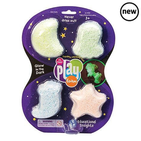 Playfoam® Glow-in-the-Dark 4-Pack, The Playfoam® Glow-in-the-Dark 4-Pack is a mess-free creative tactile sensory play resource The Playfoam® Glow-in-the-Dark 4-Pack offers out-of-this-world squishy, squashy, shaping fun! Award-winning Glow In the Dark Playfoam provides completely mess-free creative play fun for both children and adults. Simply shape the Glow In the Dark Playfoam into anything you can imagine before squashing it and starting it all over again. This colourful Glow In the Dark Playfoam set wil