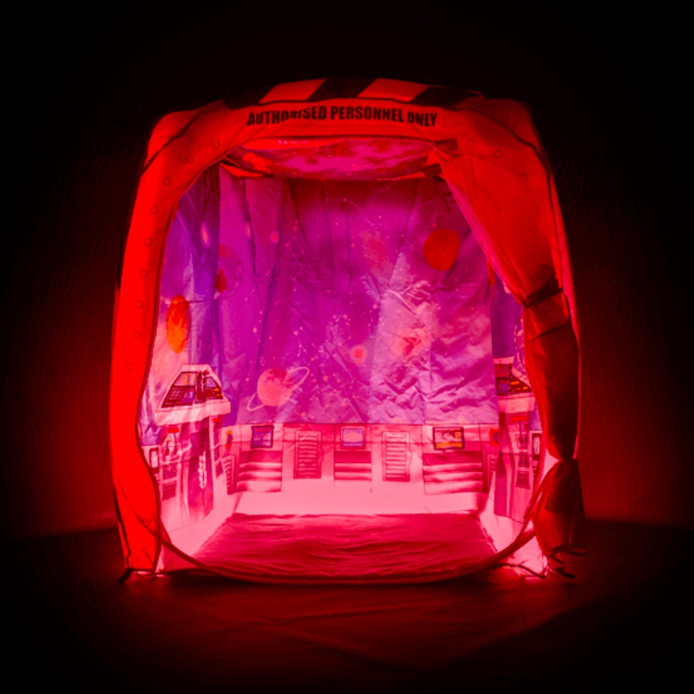 PODS(pop) Galactic Space Adventure, Introduce your child to the wonders of the universe with the Galactic Space Adventure Pop-Up Play Tent! This out-of-this-world tent is the perfect place for your little ones to explore the galaxy, meet alien life forms, and embark on interstellar missions. The tent's unique "Galactic Space Adventure" theme is designed to inspire imagination and curiosity in children. The theme is changeable, so your child will never run out of new and exciting adventures to explore. Imagi