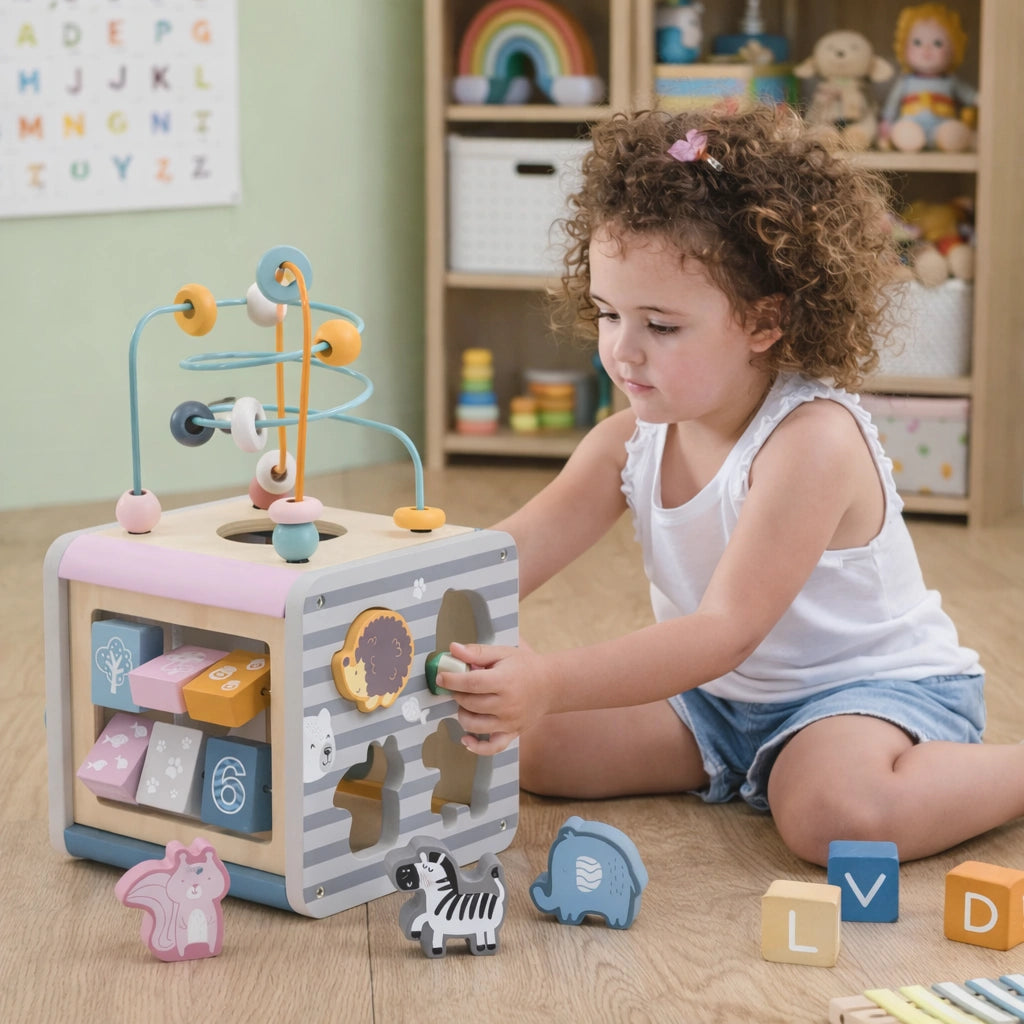PolarB 5-in-1 Activity Box,Skills Training Cube,Motor Skills Training ...