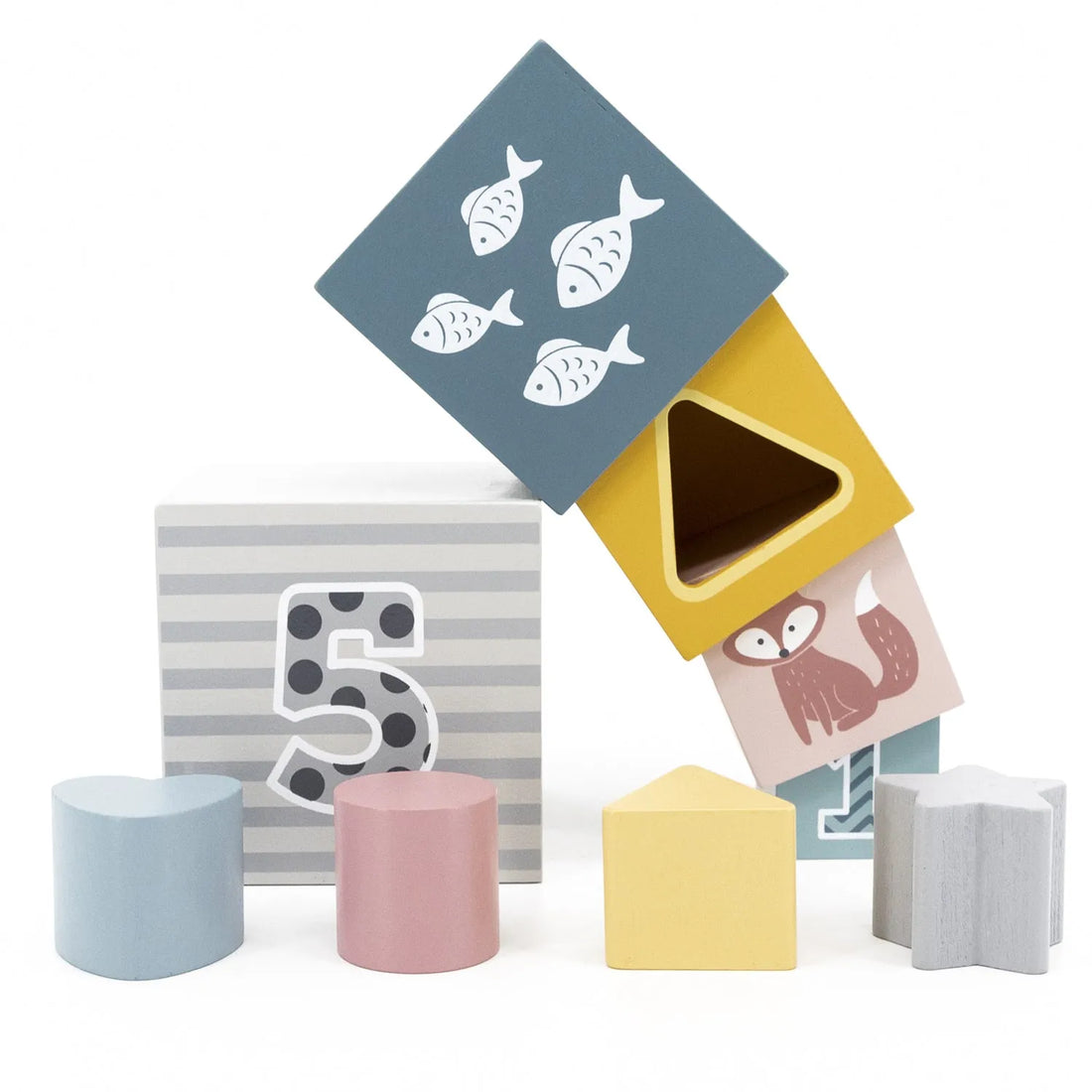 PolarB Wooden Nesting and Stacking Blocks-PolarB Wooden Nesting and Stacking Blocks