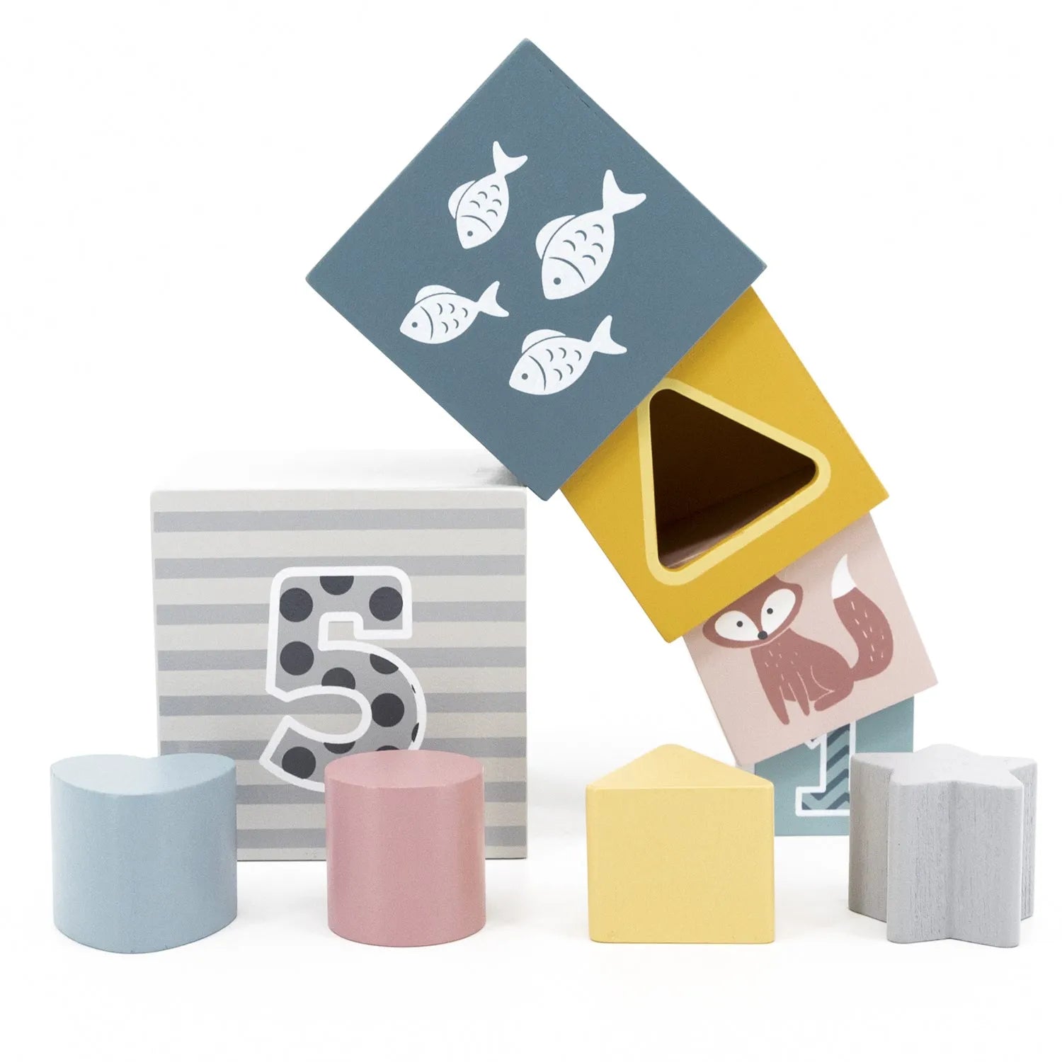 PolarB Wooden Nesting and Stacking Blocks-PolarB Wooden Nesting and Stacking Blocks