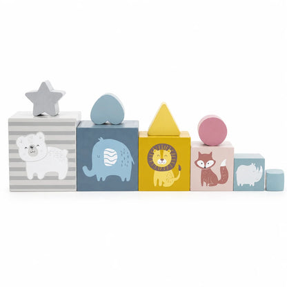 PolarB Wooden Nesting and Stacking Blocks-PolarB Wooden Nesting and Stacking Blocks