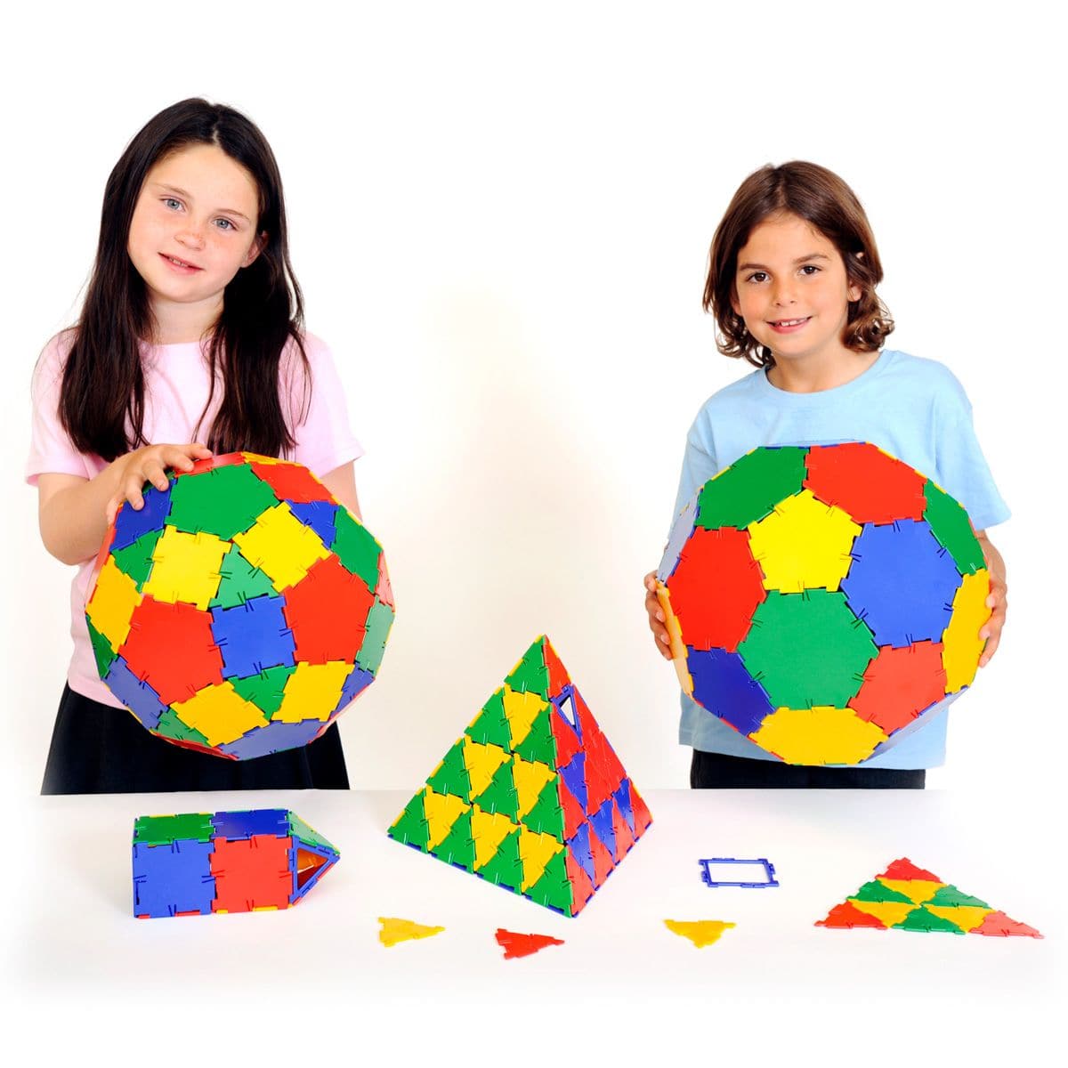 Polydron Class Set, Introduce your entire class to the world of basic geometry, shape, and space with the Polydron Class Set. This comprehensive pack contains everything you need to engage students in hands-on learning and exploration.With a total of 184 pieces, including squares, equilateral triangles, pentagons, and hexagons, this set provides ample resources for a whole class of children to participate. The set also includes an exploring booklet that offers guidance and inspiration for teachers and stude