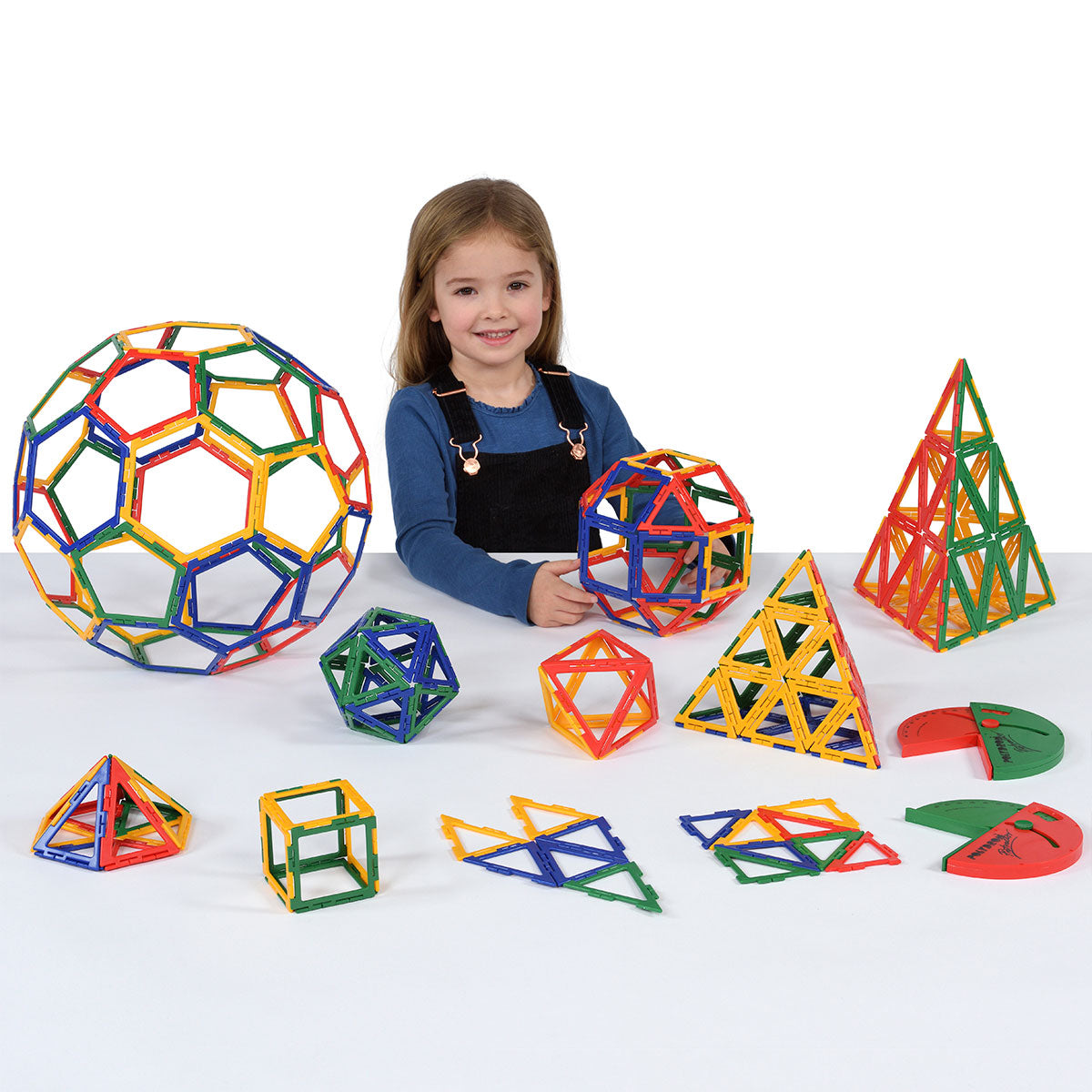 Polydron Frameworks Geometry Set, The Polydron Frameworks Geometry Set is an innovative and versatile educational tool designed for use in the classroom. Building upon the success of the original Polydron, this next-generation set offers a wide range of benefits and features that make it perfect for both teachers and students.With a total of 268 pieces, the set includes a variety of shapes such as hexagons, squares, equilateral triangles, pentagons, right angle triangles, isosceles triangles, large equilate