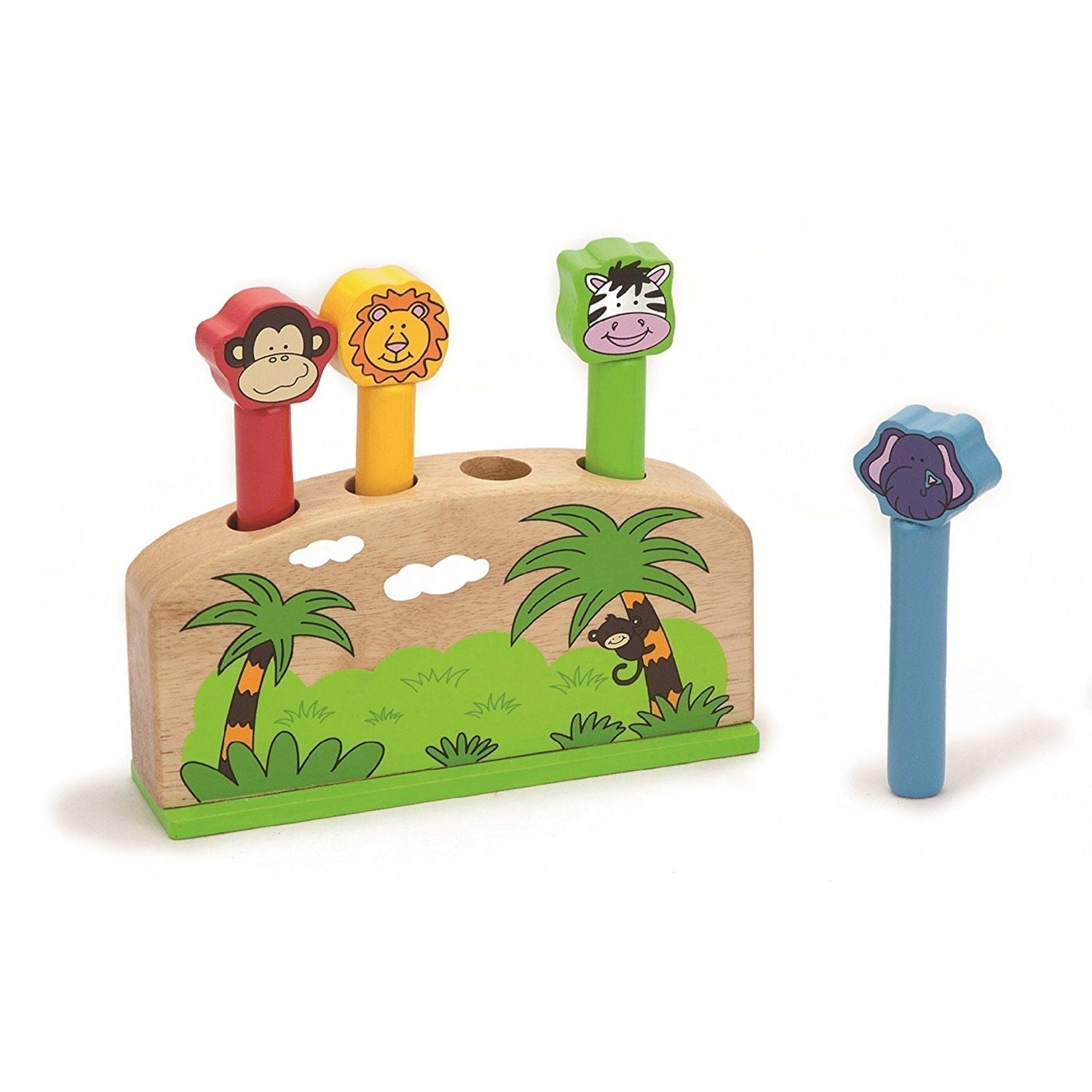 Pop Up Animals, Crafted meticulously with premium quality wood, the Viga Toys Pop-Up Animal Toy promises not just moments of fun but a journey of discovery and learning for young minds. This sturdy and durable toy is designed to withstand the test of time, offering endless enjoyment and learning experiences for children. Features: Bright and Attractive Design: The vivid screen print and adorable animal designs will instantly catch the eyes of little explorers, inviting them into a world of vibrant colours a