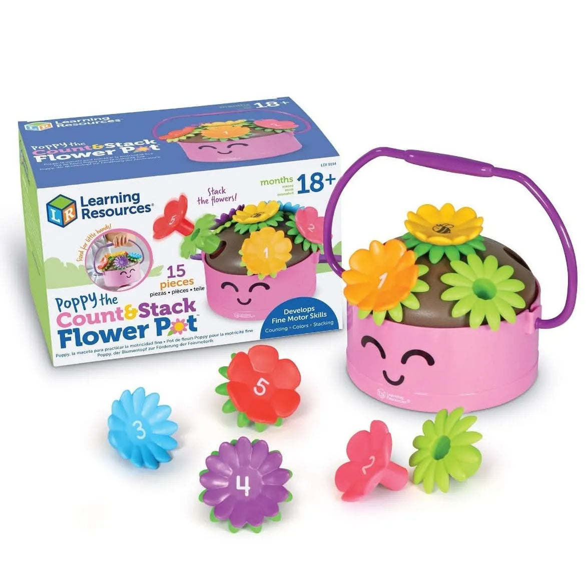 Poppy The Count & Stack Flower Pot-Poppy The Count & Stack Flower Pot