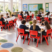 Postura+ Stacking Chair Set of 20 in a bright UK classroom – lifestyle image 4