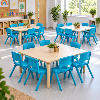 Postura+ Stacking Chair Set of 20 in a bright UK classroom – lifestyle image 1