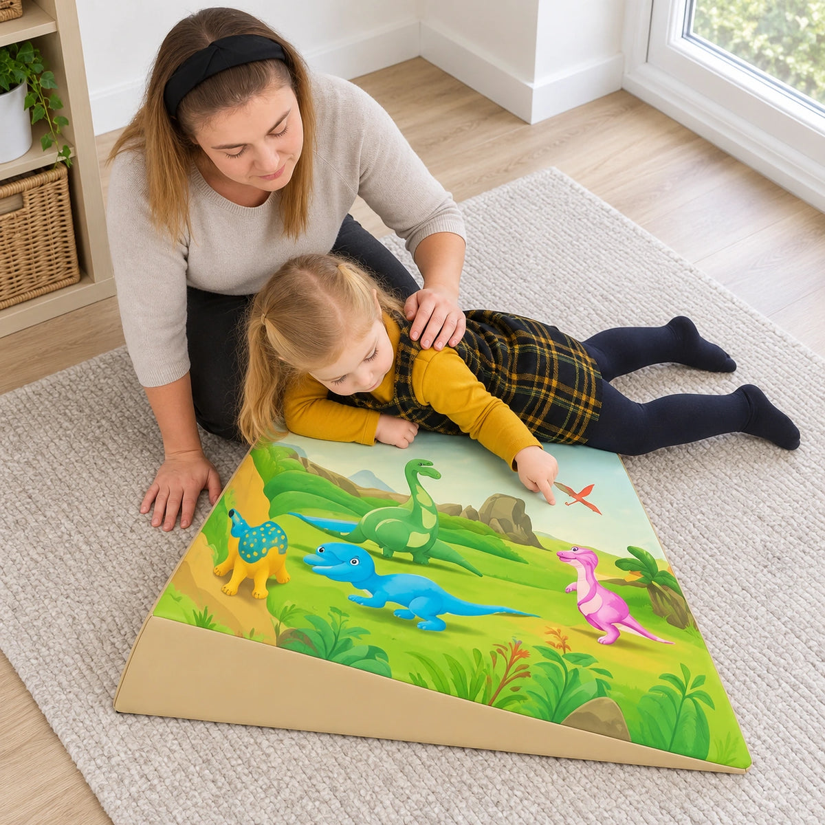 Posture Wedge Dinosaur natural UK early years lifestyle view 4