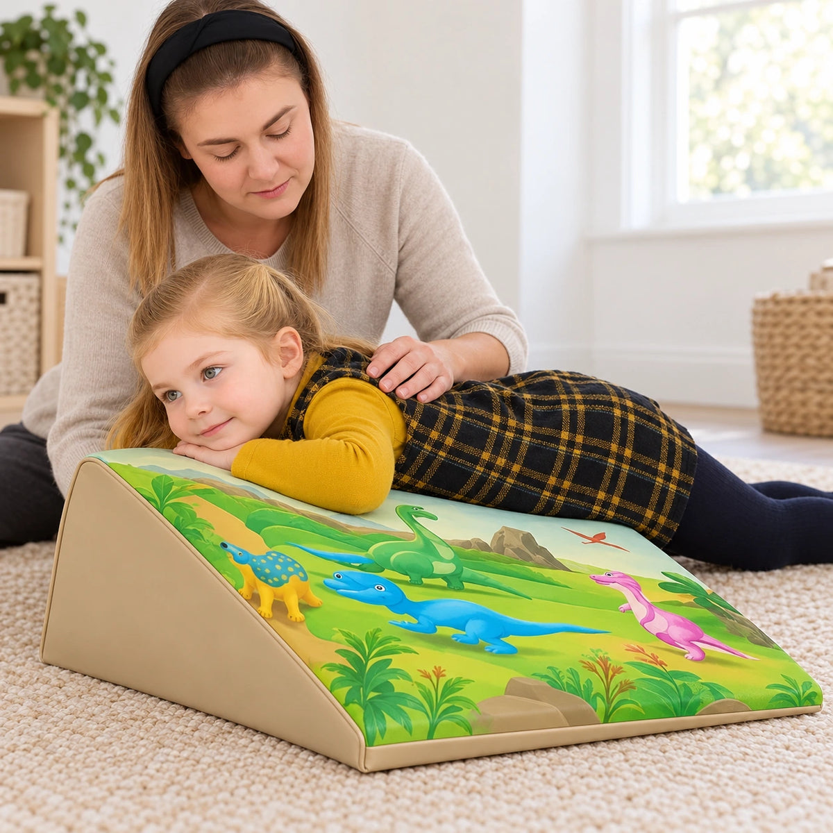 Posture Wedge Dinosaur natural UK early years lifestyle view 5