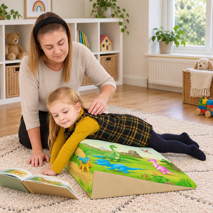 Posture Wedge Dinosaur natural UK early years lifestyle view 1
