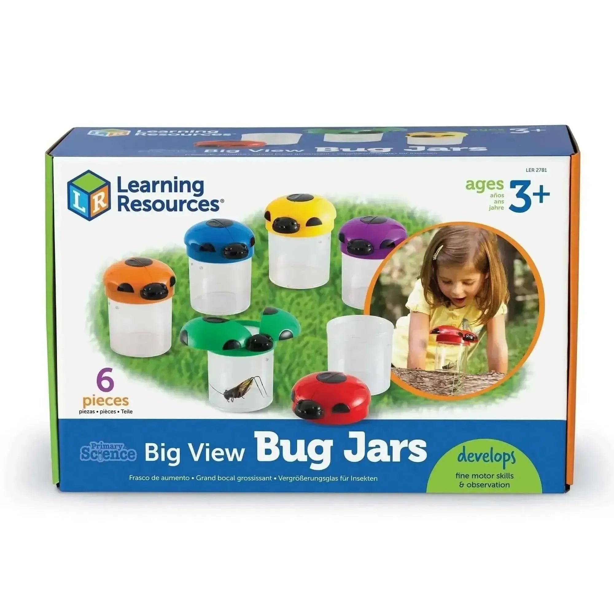 Primary Science Big View Bug Jars Set of 6-Primary Science Big View Bug Jars Set of 6