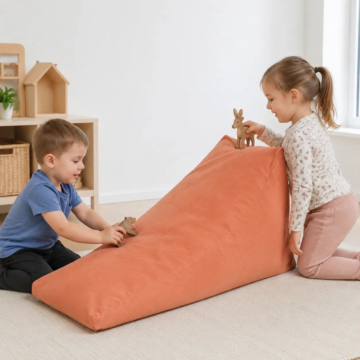 Prism Support Beanbag imaginative mountain play in a naturally lit nursery