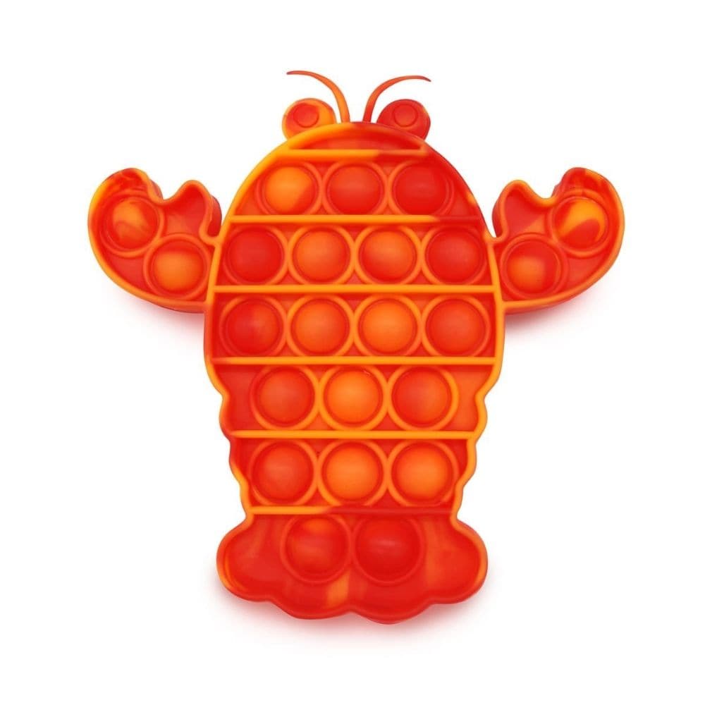 Push Popper Lobster, Hugely popular trend line that behaves like reusable bubble wrap. This colourful lobster pad is covered in small bubbles that make a satisfying pop sound when pushed inwards. After one press, the bubble then appears on the other side, ready to be pushed and popped all over again. This fiddle toy is immensely satisfying to use, and is proving to be a big hit with popular Tik Tok users and other social media influencers. Available in two designs, one rainbow, and the other tie dye. Lobste