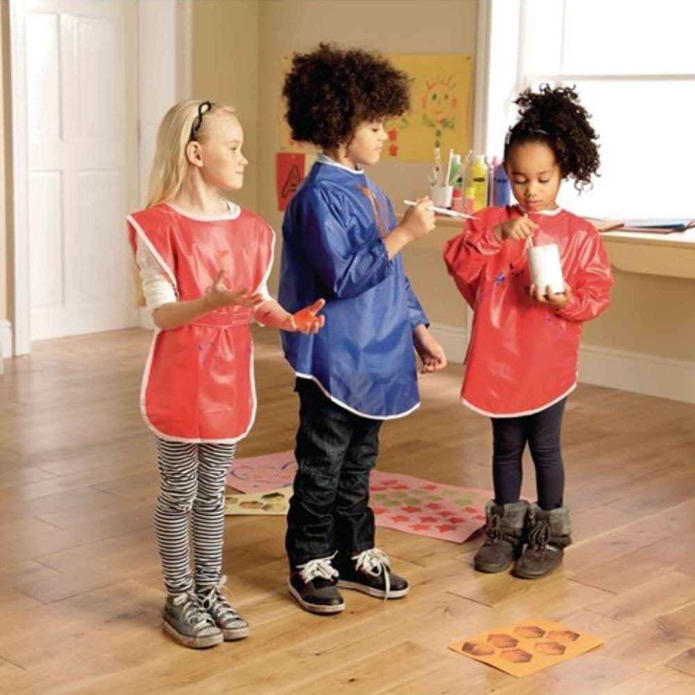 PVC Play Overalls Pack of 10 - Large 7-8 Years, Our PVC Play Overalls Pack of 10 are made from strong, waterproof PVC and are perfect for creative and wet play. The PVC Play Overalls Pack of 10 come complete with sleeves, elasticated wrists with hook and loop fastening. Made from strong waterproof PVC. Can be used both indoors and outdoors. Reasons to Love Ideal for water-based experiments and projects Can be used indoors and outdoors Elasticated cuffs to keep clothes hems dry Great value multi-packs availa