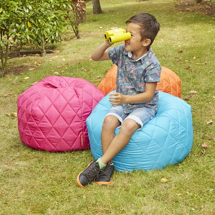 Quilted Toddler Beanbags Set of 5, Introduce vibrant pops of color and comfort to your little one's space with our set of 5 Quilted Toddler Beanbags. Specifically crafted with foundation stage-aged children in mind, these beanbags are the perfect combination of style, functionality, and coziness. Quilted Toddler Beanbags Set of 5 Features: Perfectly Sized: Each beanbag is designed to suit toddlers, ensuring they have a comfortable and safe seating option. Assorted Colors: The set includes a delightful array