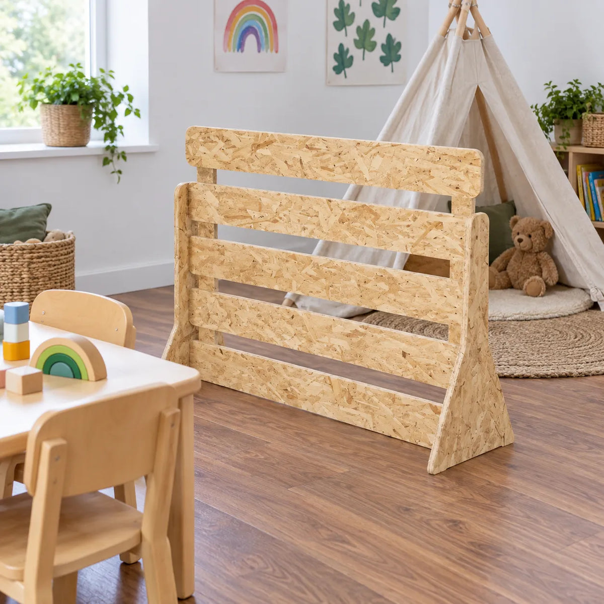 Raft Style Divider in a bright early years classroom
