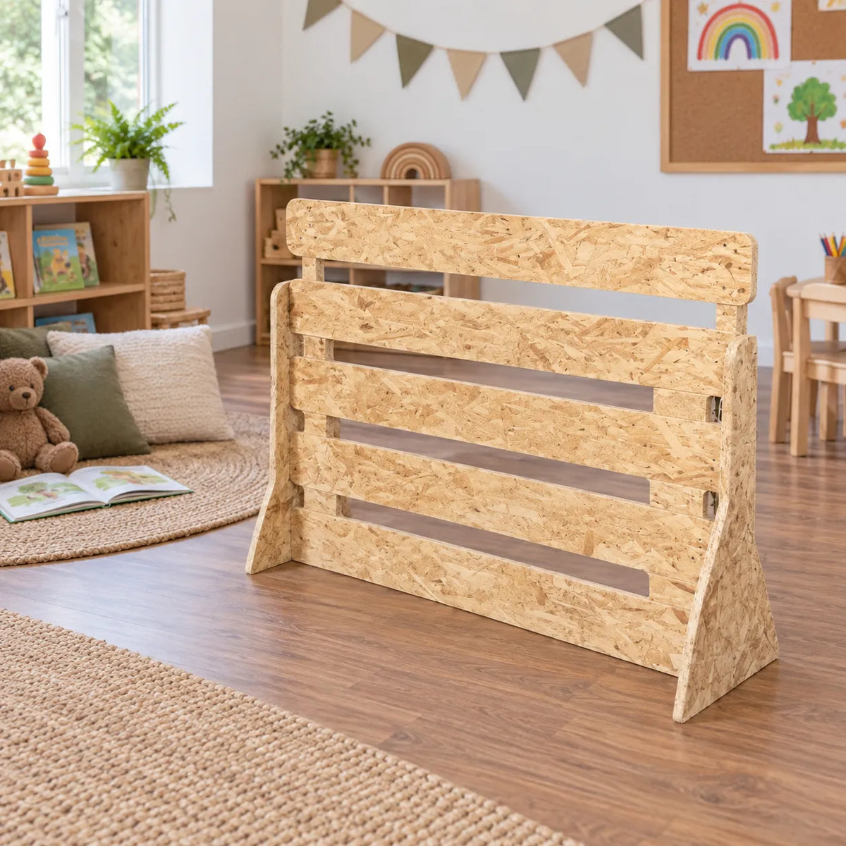 Raft Style Divider in a bright early years classroom