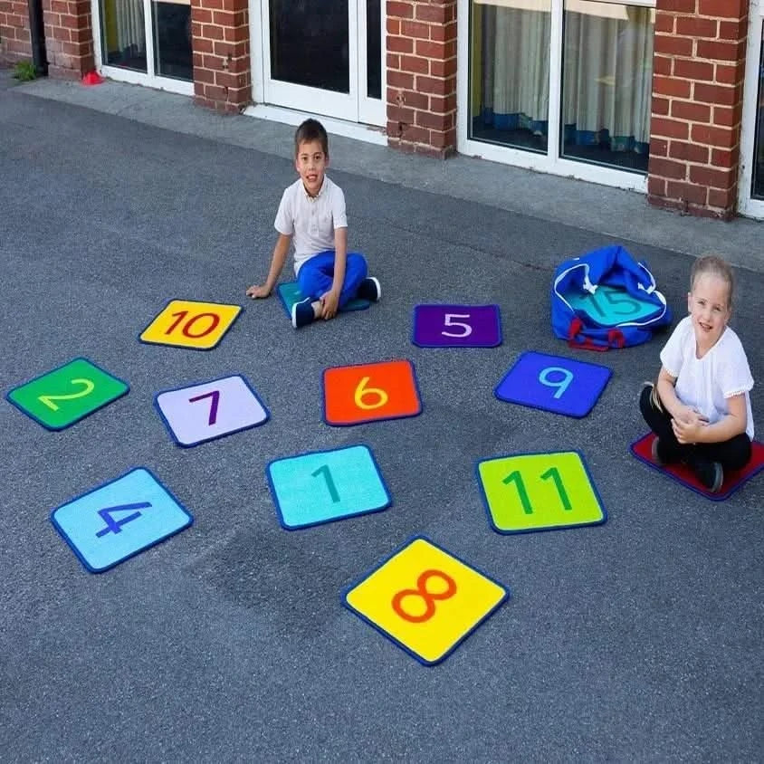Rainbow 1-24 Numbers Mini Mat Squares & Holdall-Rainbow 1-24 Numbers Mini Mat Squares & Holdall