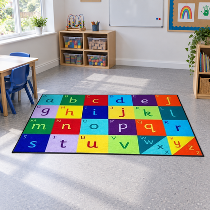 Rainbow Alphabet Carpet lifestyle image 7 of 8 — shown without children