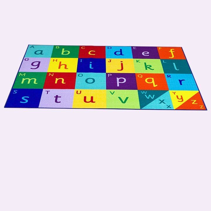 Rainbow Alphabet Carpet, The Rainbow Alphabet Carpet is a large colourful highly visually appealing carpet,perfect for Key stage one education. This large Rainbow Alphabet Carpet colourful mat is designed specifically with key stage 1 literacy curriculum relevance in mind. It is perfect for children to sit and enhance learning word and letter recognition in a fun interactive way. Designed specifically with Key Stage 1, Literacy Curriculum relevance in mind. Perfect for children to sit and enhance learning w