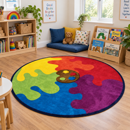 Rainbow Colour Palette Carpet lifestyle image 5 of 8 — shown without children