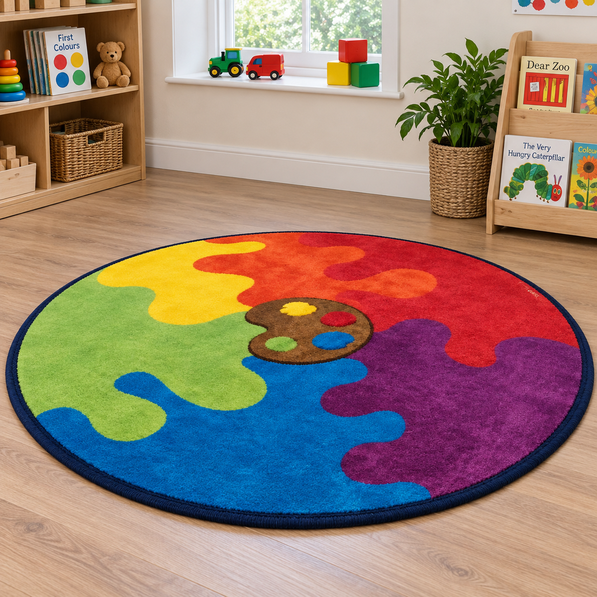 Rainbow Colour Palette Carpet lifestyle image 7 of 8 — shown without children