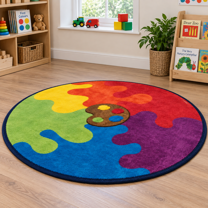 Rainbow Colour Palette Carpet lifestyle image 7 of 8 — shown without children