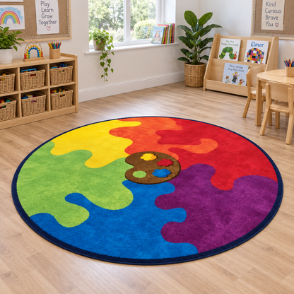 Rainbow Colour Palette Carpet lifestyle image 8 of 8 — shown without children