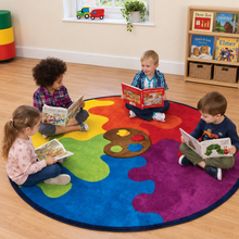 Rainbow Colour Palette Carpet lifestyle image 1 of 8 — in use with children