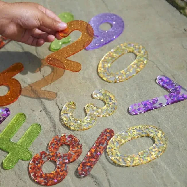Rainbow Glitter Numbers - Pk14-Rainbow Glitter Numbers - Pk14
