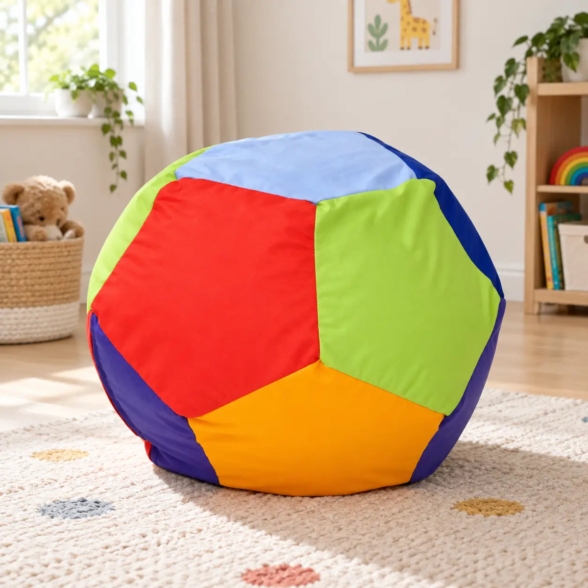 Rainbow Penta Bean Bag in a family home playroom